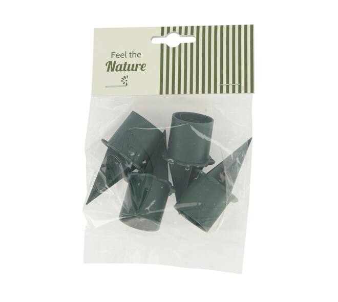 Candle holder plastic 2.2x2.2x6.5cm 4pc - Natural
