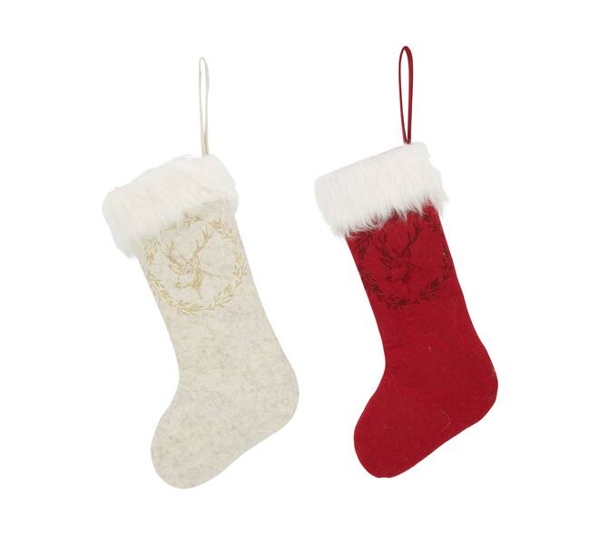 Hanger sock with reindeer felt 25x45x2cm C/2