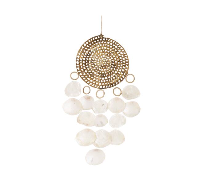 Hanger rattan and capiz 30x5x70cm - Natural