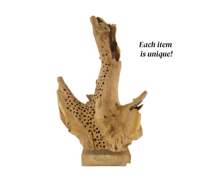 Statue erosion wood on feet 35x15x58cm