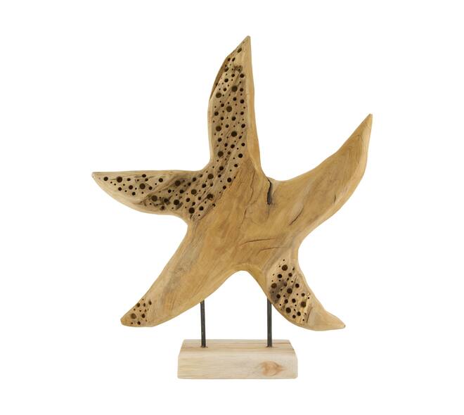 Statue starfish erosion wood on feet 48x10x58cm