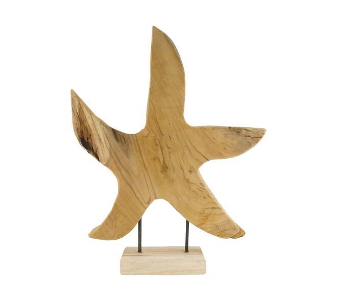 Statue starfish erosion wood on feet 48x10x58cm
