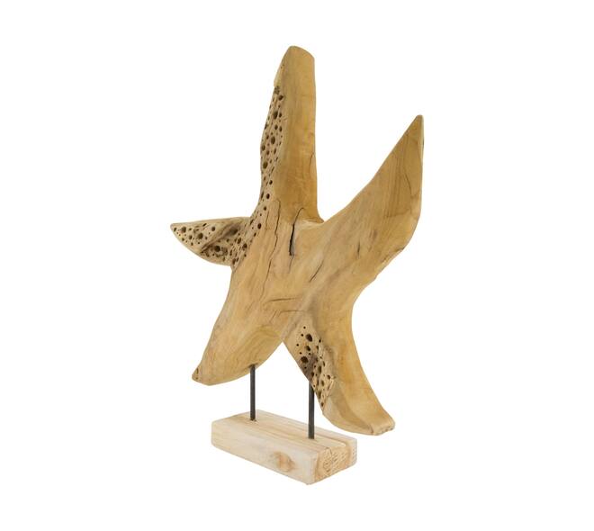 Statue starfish erosion wood on feet 48x10x58cm