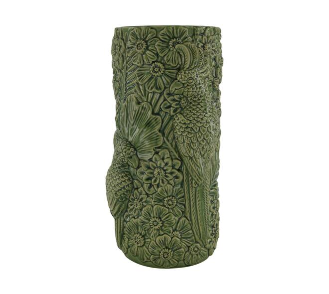 Vase parrot ceramic 17.5x17.5x36cm - Green