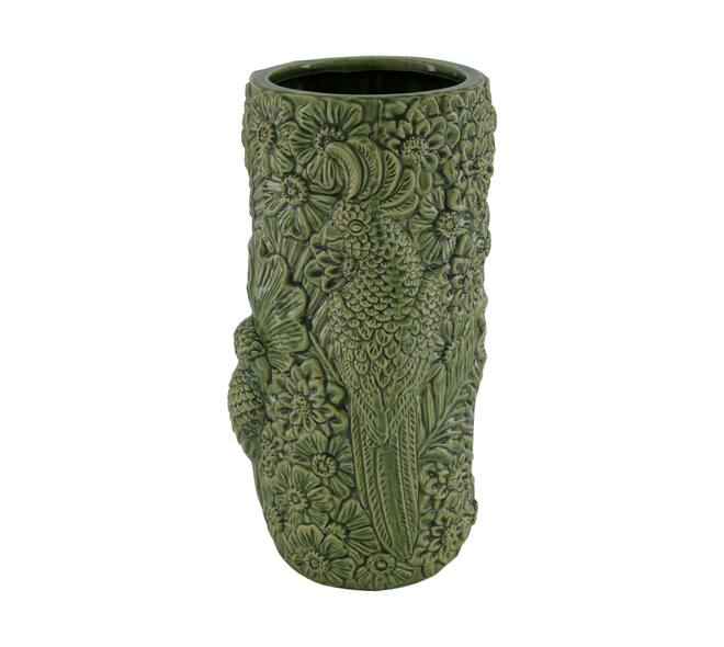 Vase parrot ceramic 17.5x17.5x36cm - Green