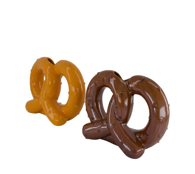 Bottle pretzel ceramic 23x9x18cm  - Brown