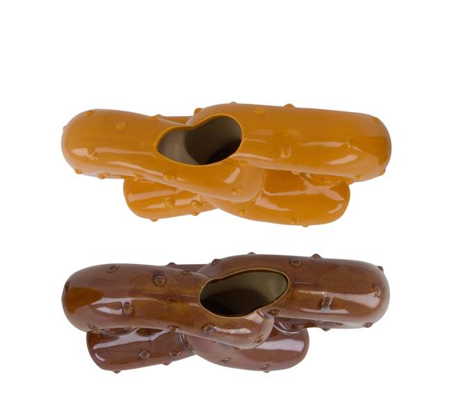 Bottle pretzel ceramic 23x9x18cm  - Brown