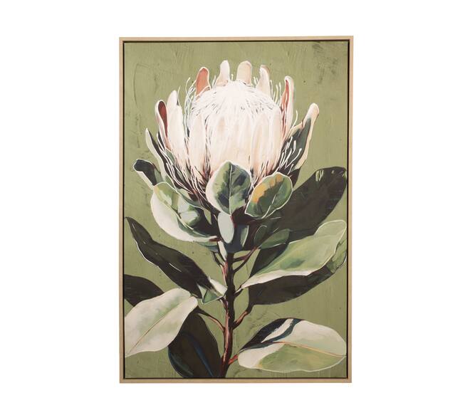 Wall art flower canvas with frame 62.6x4.3x92.6cm