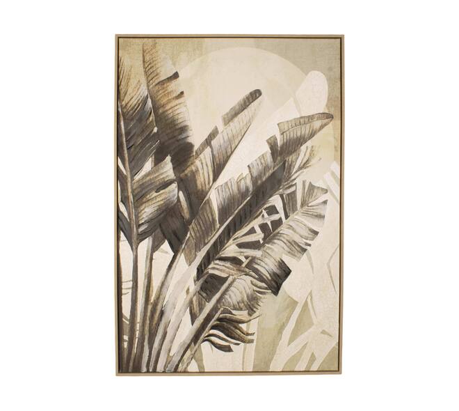 Wall art leaf canvas with frame 77.6x4.3x117.6cm