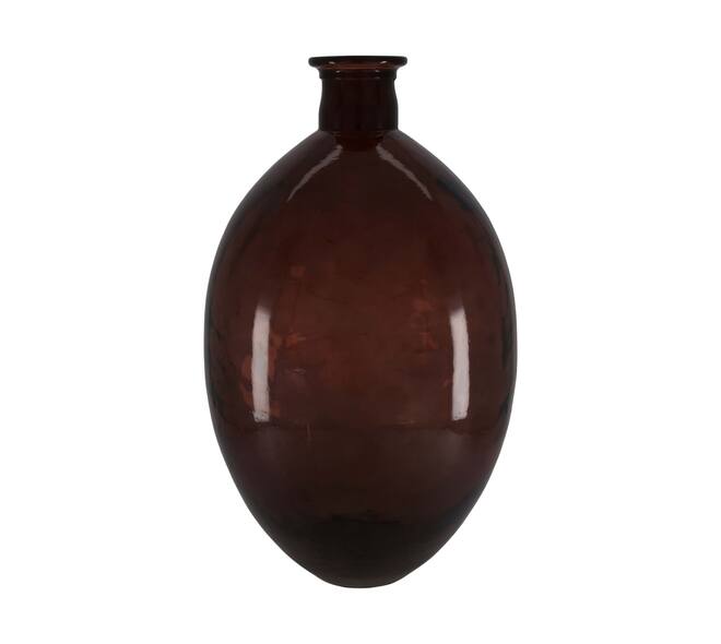 Bottle round recycled glass 25x25x40cm - Red