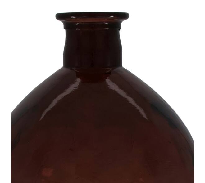 Bottle round recycled glass 25x25x40cm - Red
