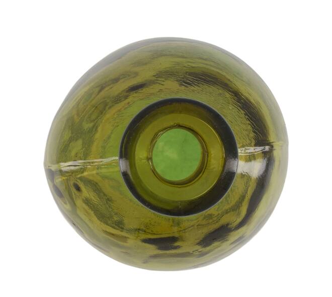 Bottle round recycled glass 15x15x36cm