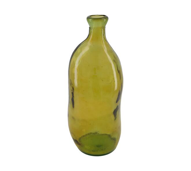 Bottle round recycled glass 22x22x50cm