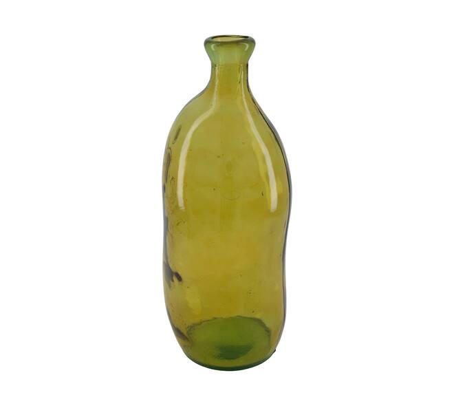 Bottle round recycled glass 22x22x50cm