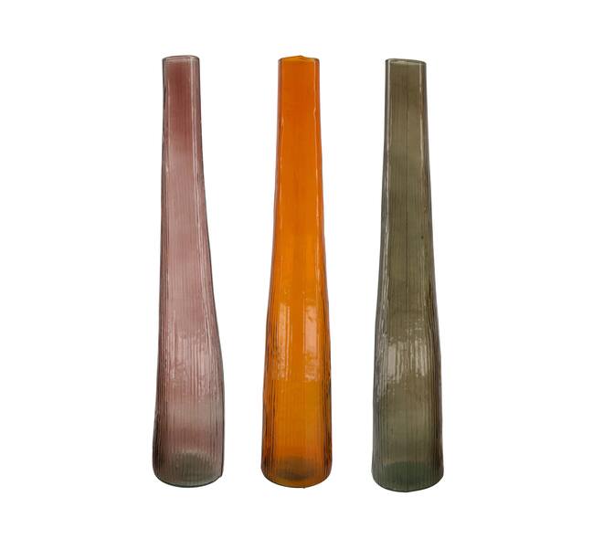 Bottle round recycled glass 9x9x50cm C3 - Multi