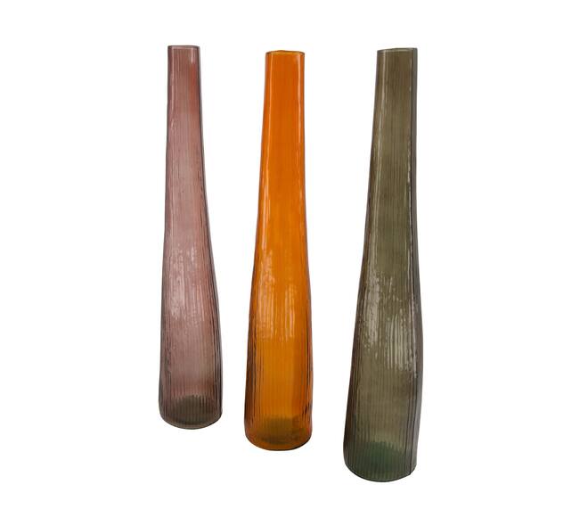 Bottle round recycled glass 9x9x50cm C3 - Multi