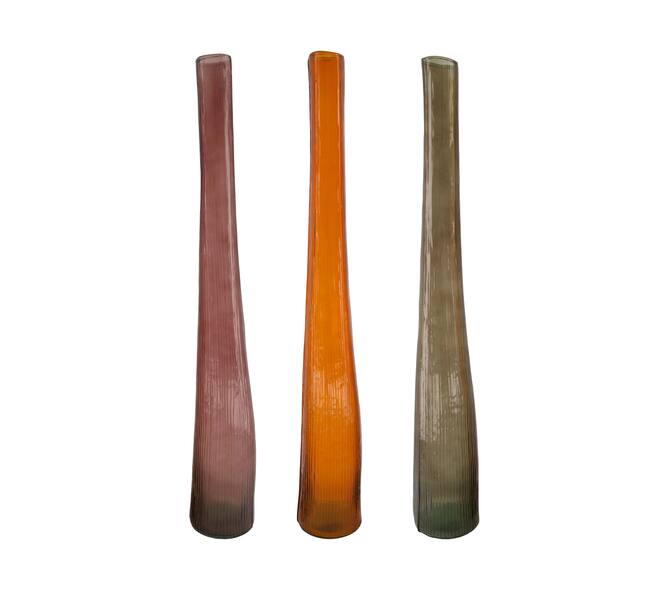 Bottle round recycled glass 9x9x59cm C3 - Multi