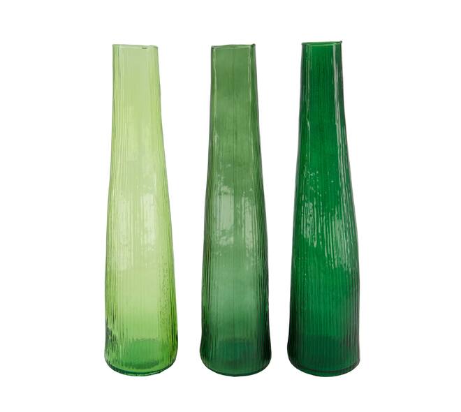 Bottle round recycled glass 9x9x40cm C/3