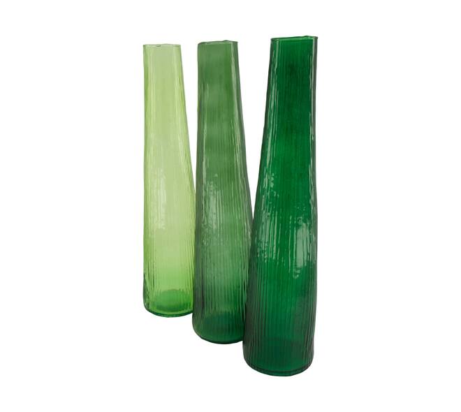 Bottle round recycled glass 9x9x40cm C/3