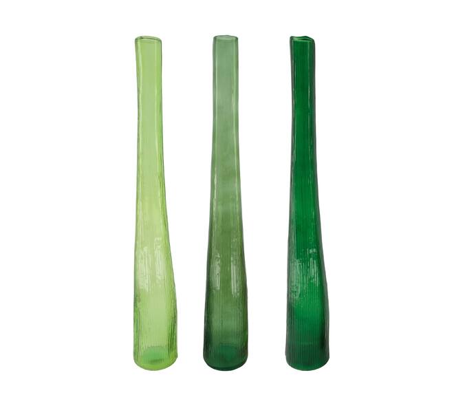 Bottle round recycled glass 9x9x59cm C/3