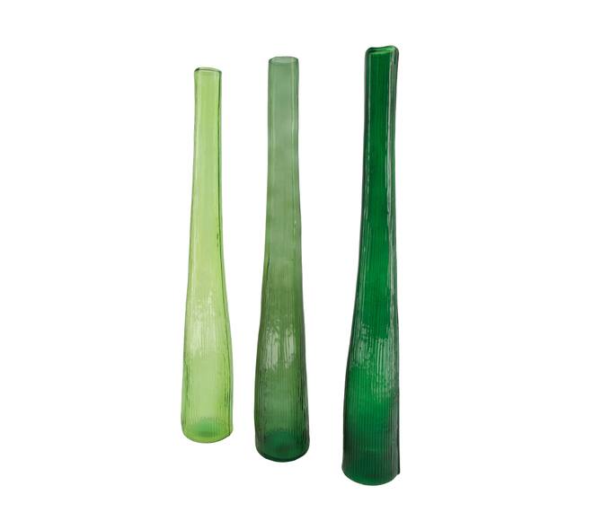 Bottle round recycled glass 9x9x59cm C/3