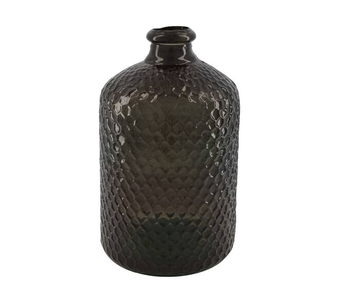 Bottle round recycled glass 19x19x31cm