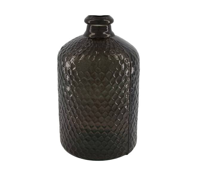 Bottle round recycled glass 19x19x31cm