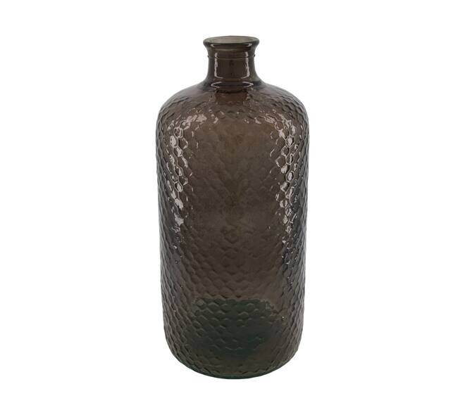 Bottle round recycled glass 19x19x42cm