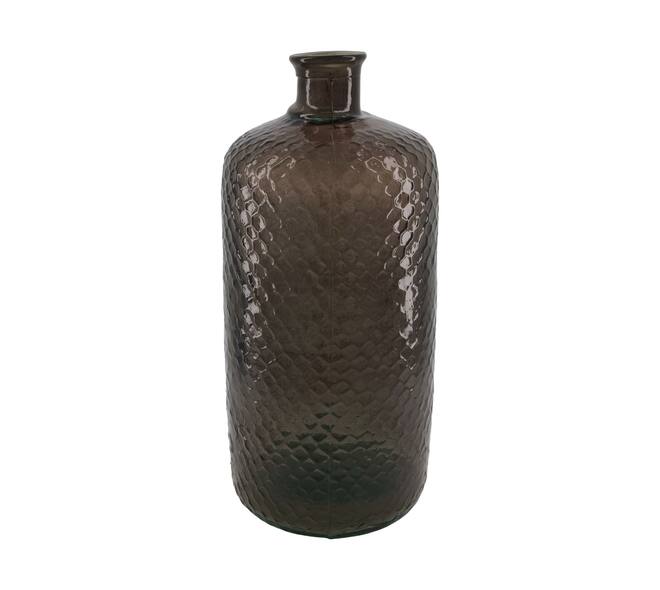 Bottle round recycled glass 19x19x42cm