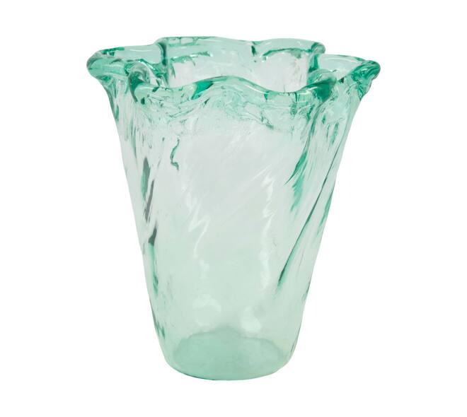 Vase round recycled glass 17x17x20cm - Transparent