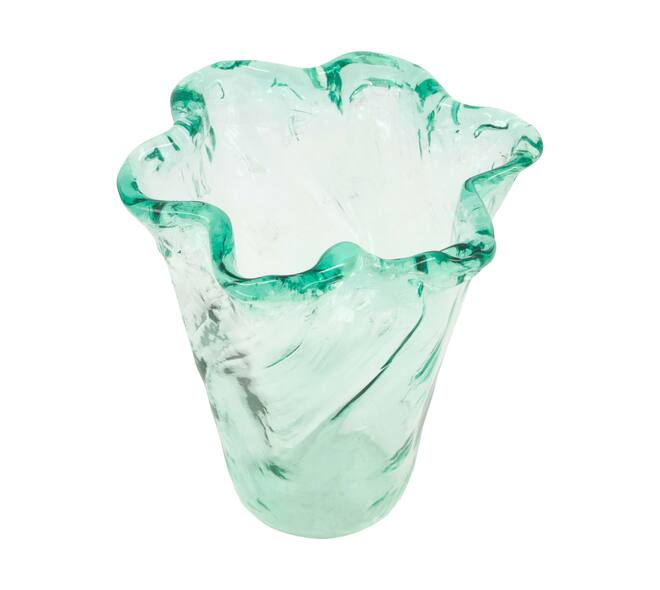 Vase round recycled glass 17x17x20cm - Transparent