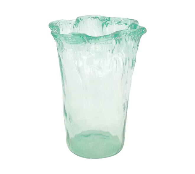 Vase round recycled glass 18x18x25cm