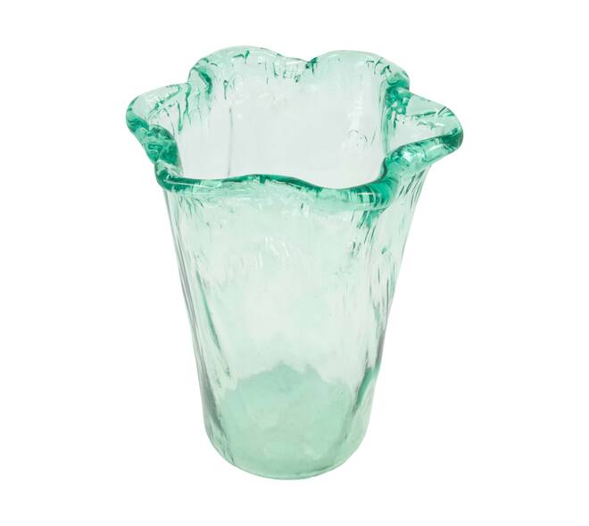 Vase round recycled glass 18x18x25cm