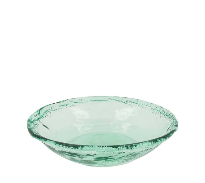 Plate round recycled glass 33x33x8cm - Transparent