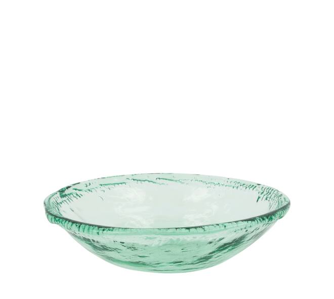 Plate round recycled glass 33x33x8cm - Transparent