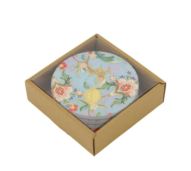Decorative tile round ceramic with magnet 10.3x10.3x0.7cm 4pc