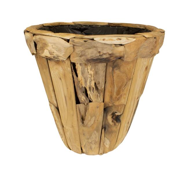 Planter teak wood with plastic 78x78x72cm