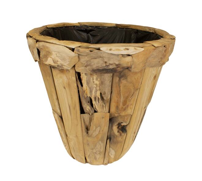 Planter teak wood with plastic 78x78x72cm