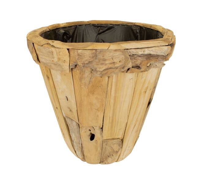 Planter teak wood with plastic 78x78x72cm