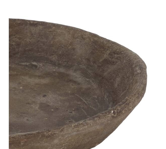 Plate round paper mache 28x28x5cm - Brown