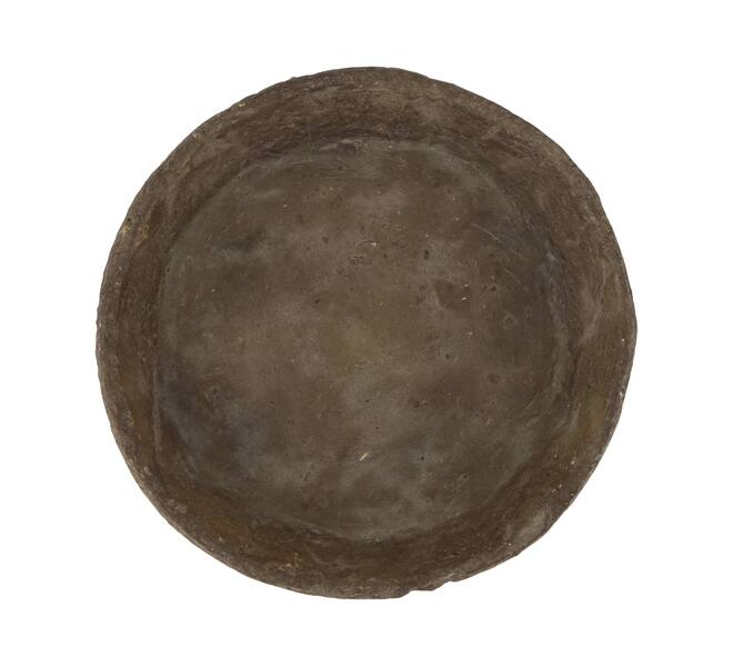Plate round paper mache 28x28x5cm - Brown