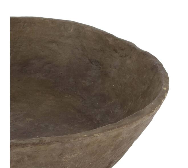 Plate round paper mache 38x38x8cm - Brown