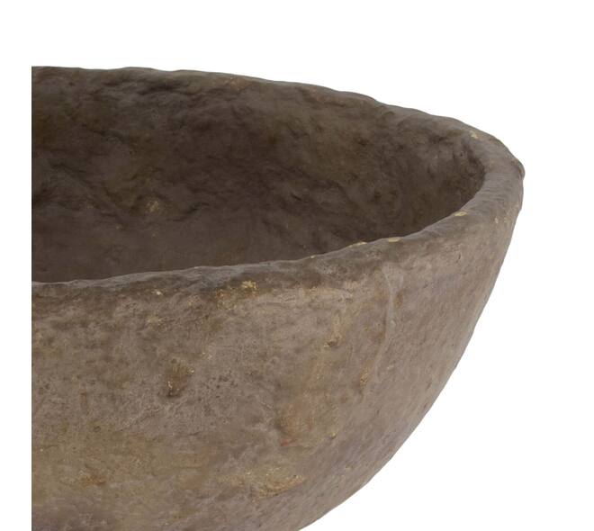 Bowl round paper mache 37x37x18cm - Brown
