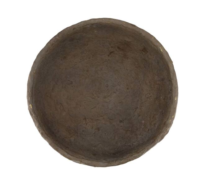 Bowl round paper mache 37x37x18cm - Brown