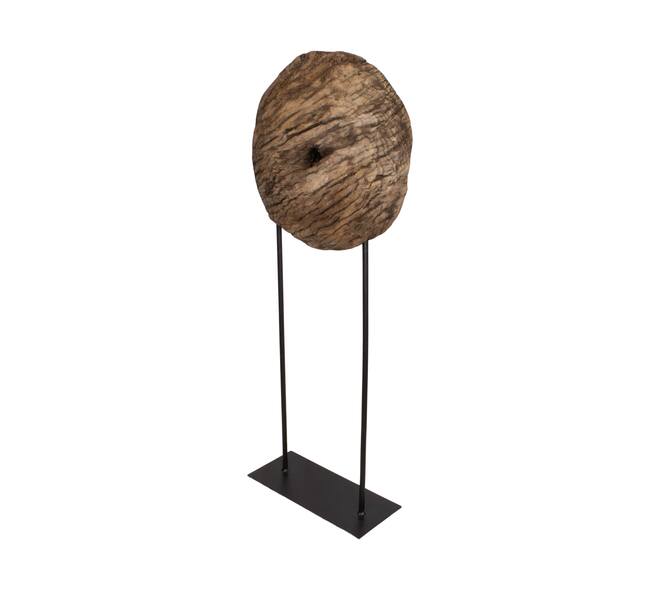 Statue round reclaimed wood vintage 46x20x120cm - Brown