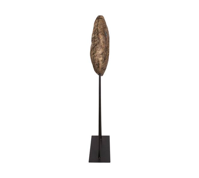 Statue round reclaimed wood vintage 46x20x120cm - Brown