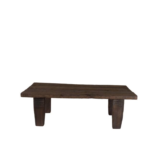Side table rectangular reclaimed wood vintage 78x39x25cm