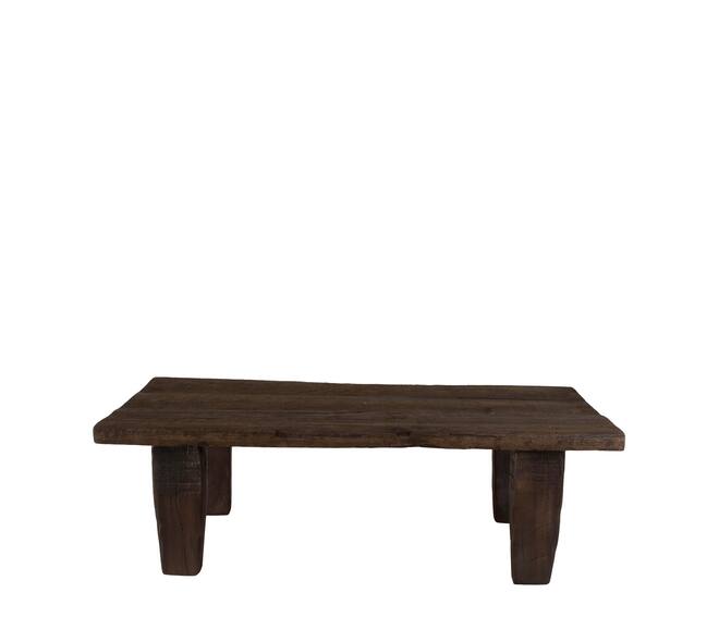 Side table rectangular reclaimed wood vintage 78x39x25cm