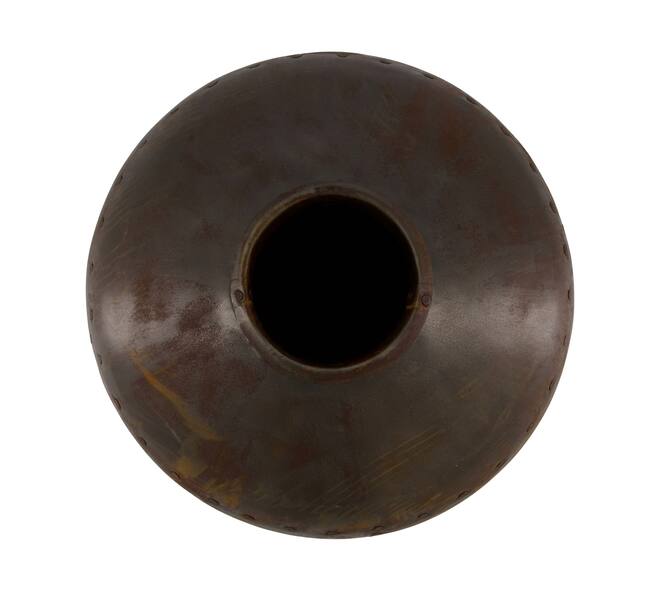Vase round iron vintage 35x35x25cm - Brown