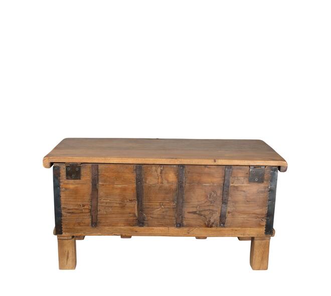 Box rectangular reclaimed wood vintage 70x40x40cm - Natural